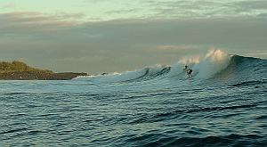 MacLaren, working around the whitewater at Chicken Hill in the Galapagos Islands.